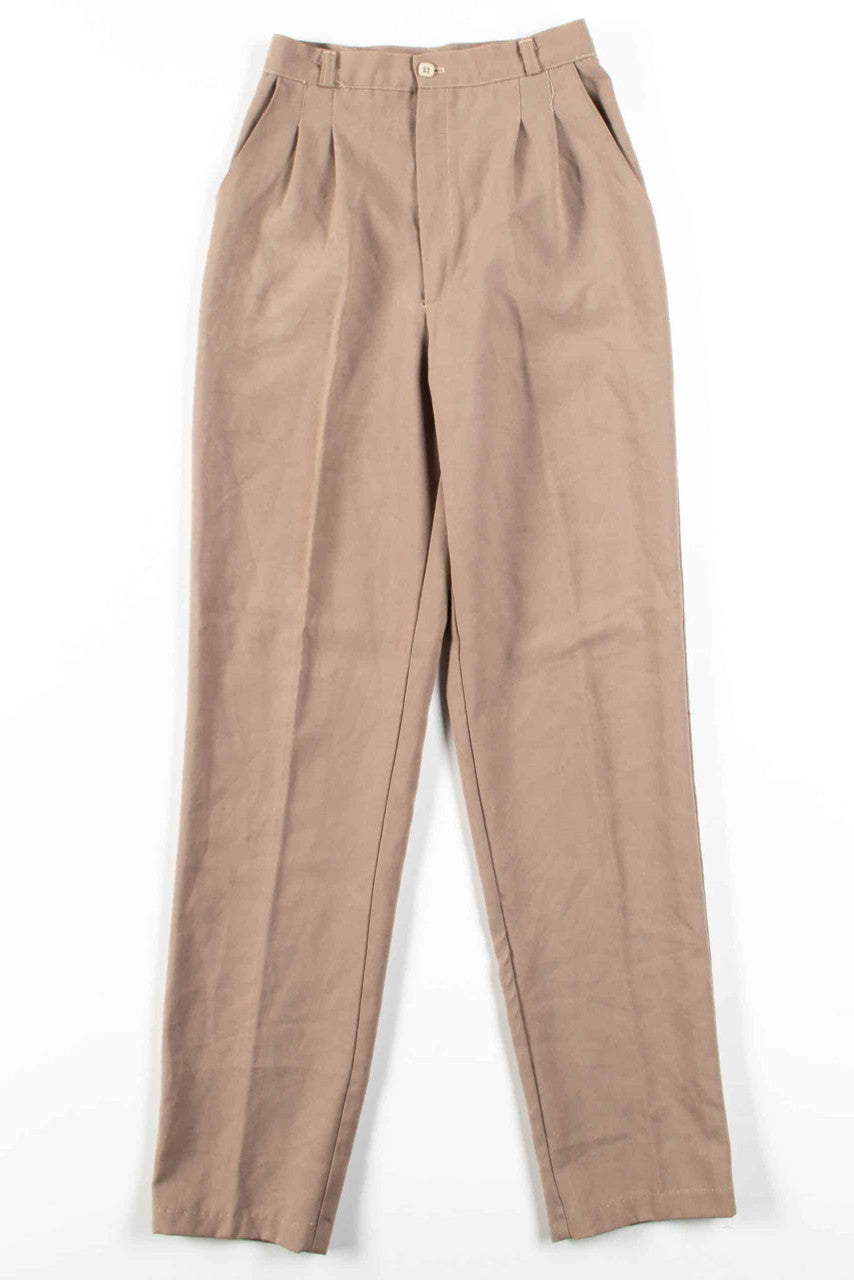 Tan Vintage Pleated Pants