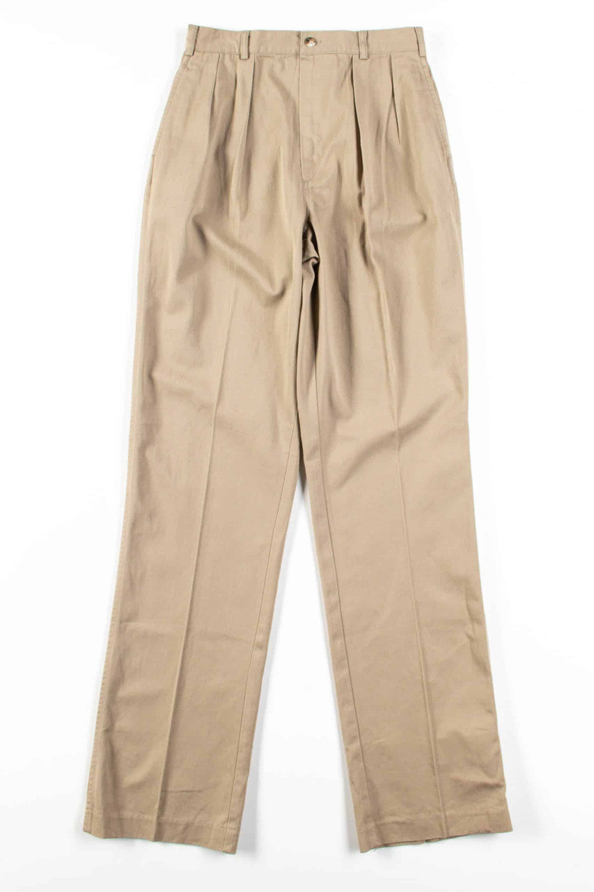 Tan Long Pleated Pants (sz. 10)