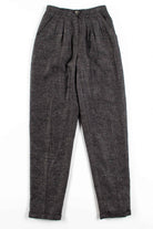 Grey Metallic Herringbone Pleated Pants (sz. 4)