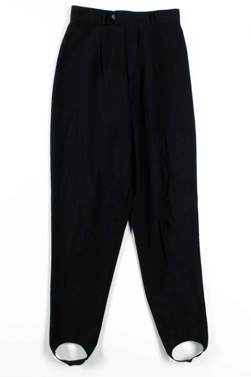 Black Pleated Pants w/ Stirrups (sz. 10)