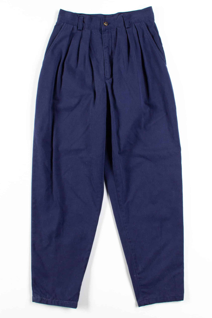 Navy Pleated Pants (sz. 10 Short)