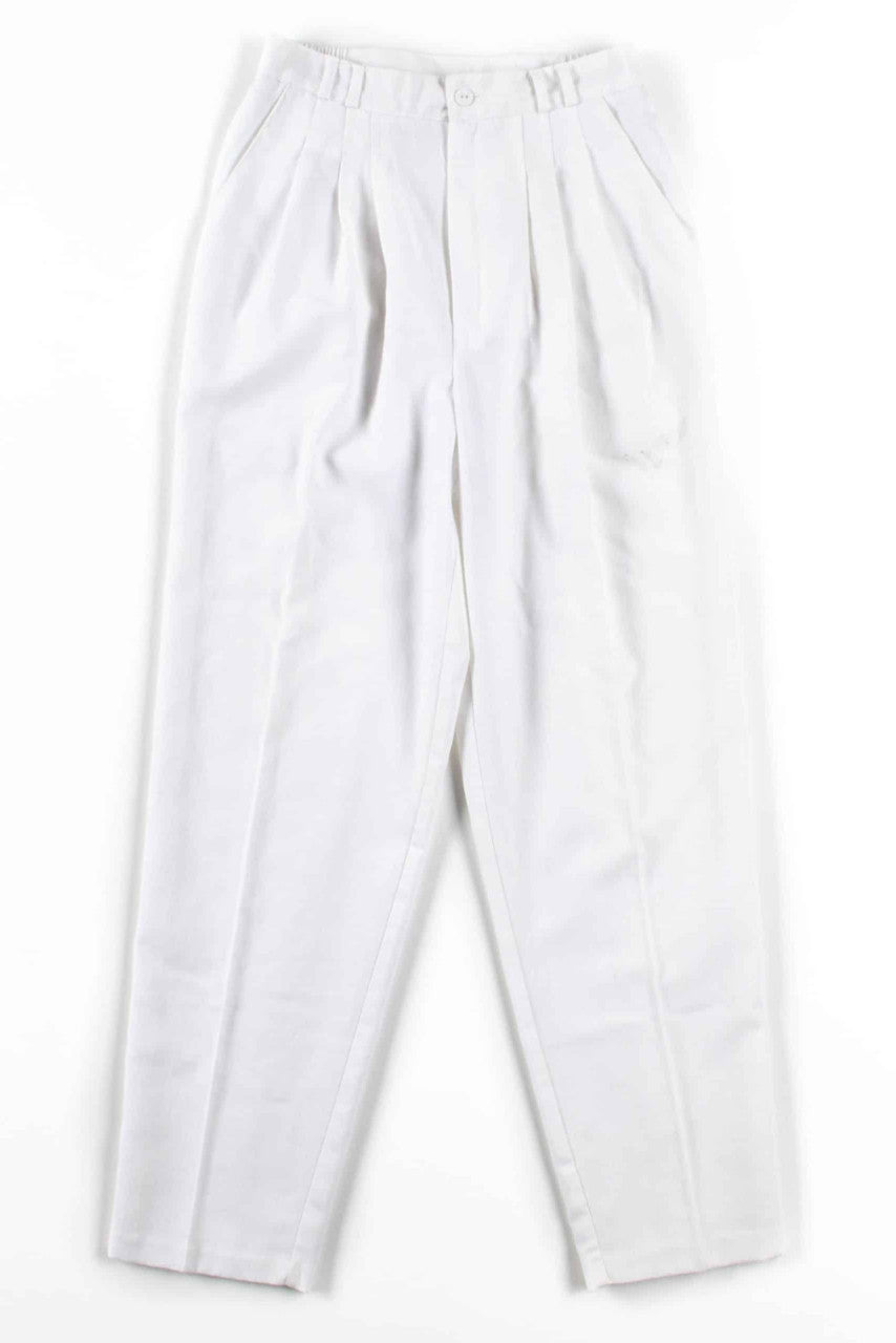 White Pleated Pants (sz. 6)