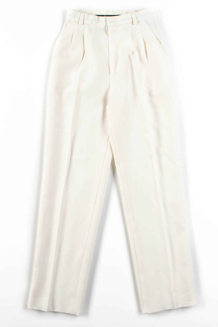White Pleated Pants (sz. 7)