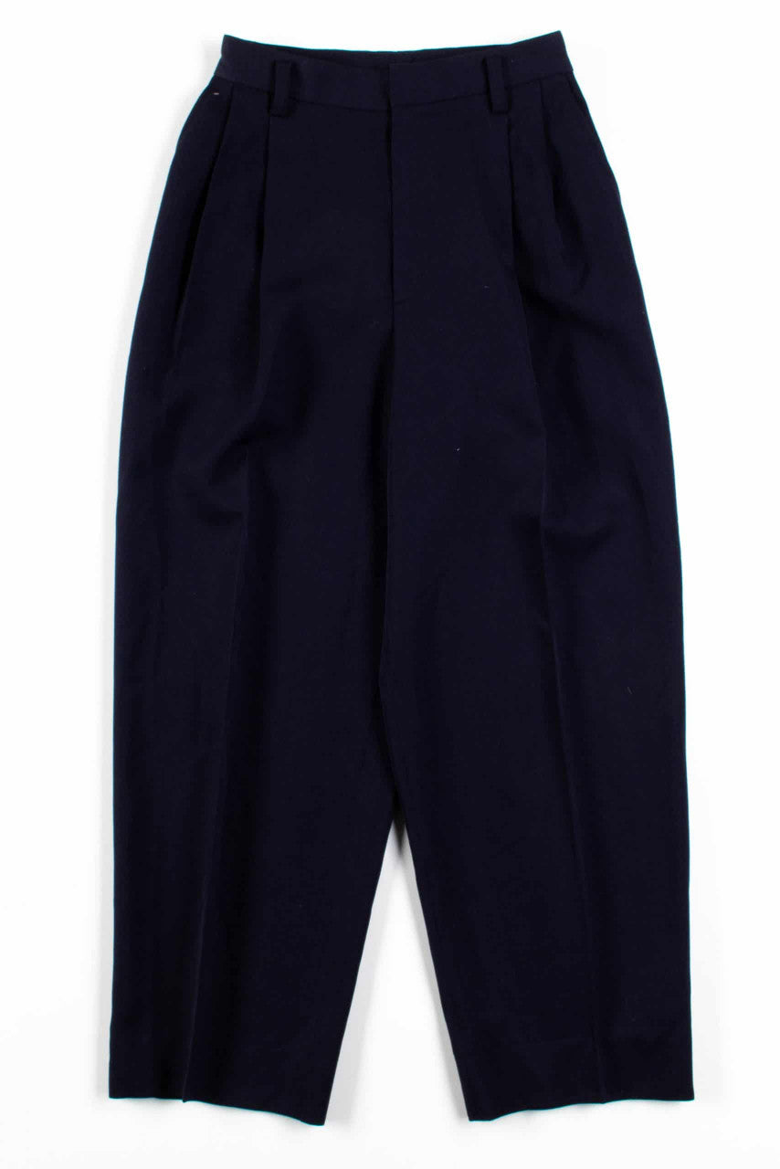 Navy Wool Pleated Pants (sz. 6)