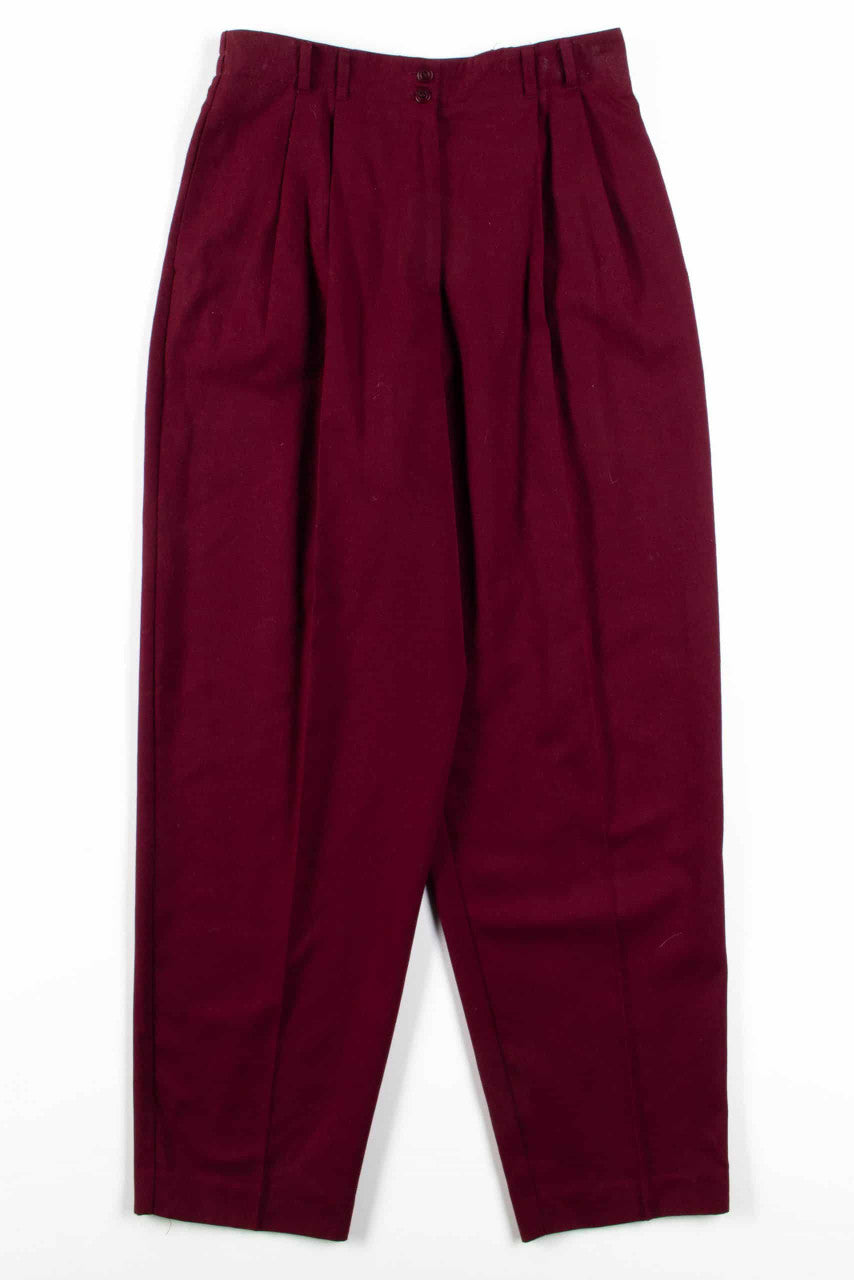 Burgundy Wool Pleated Pants (sz.14)
