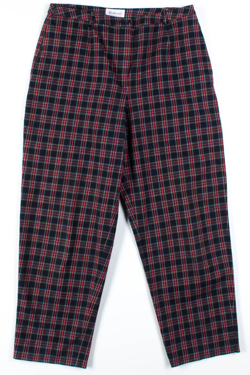 Red & Navy Plaid Pants