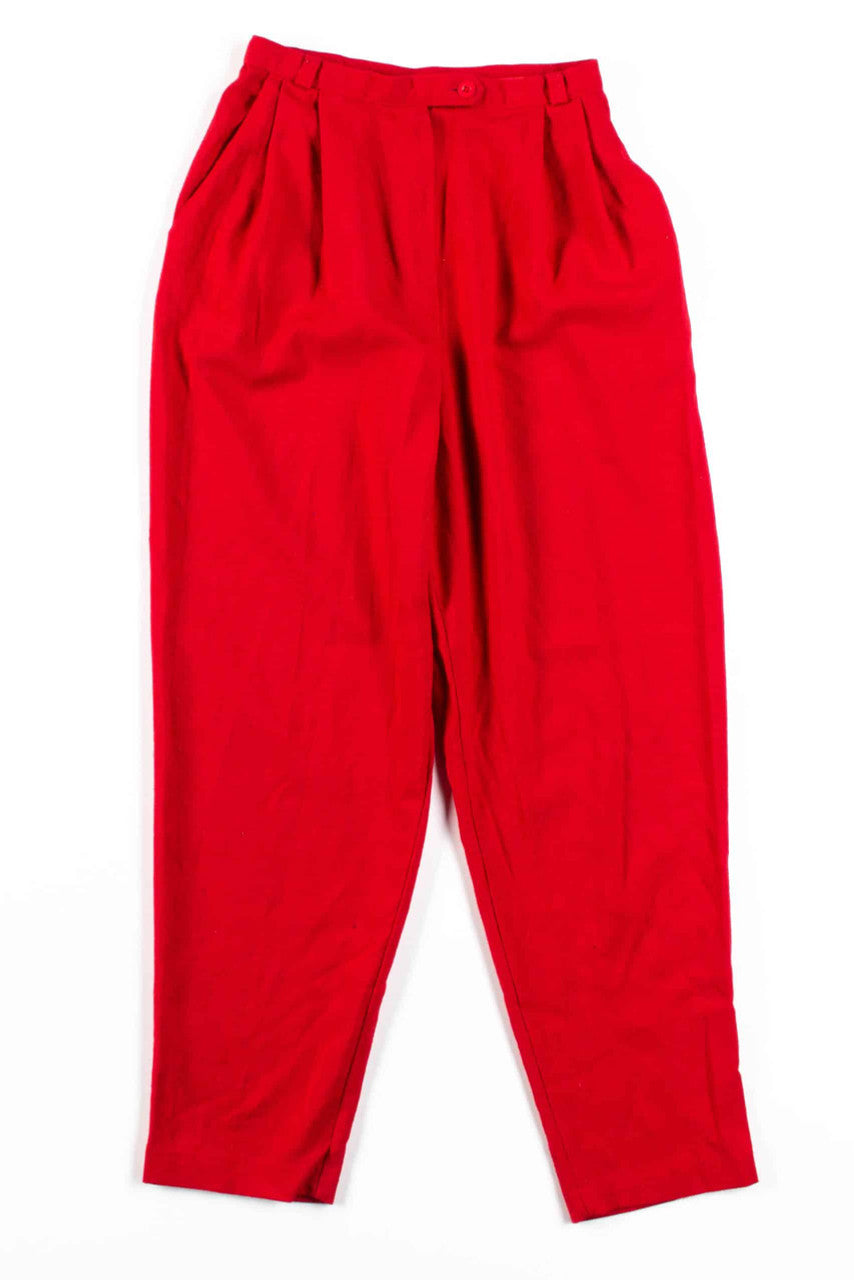 Red High Waisted Vintage Pants