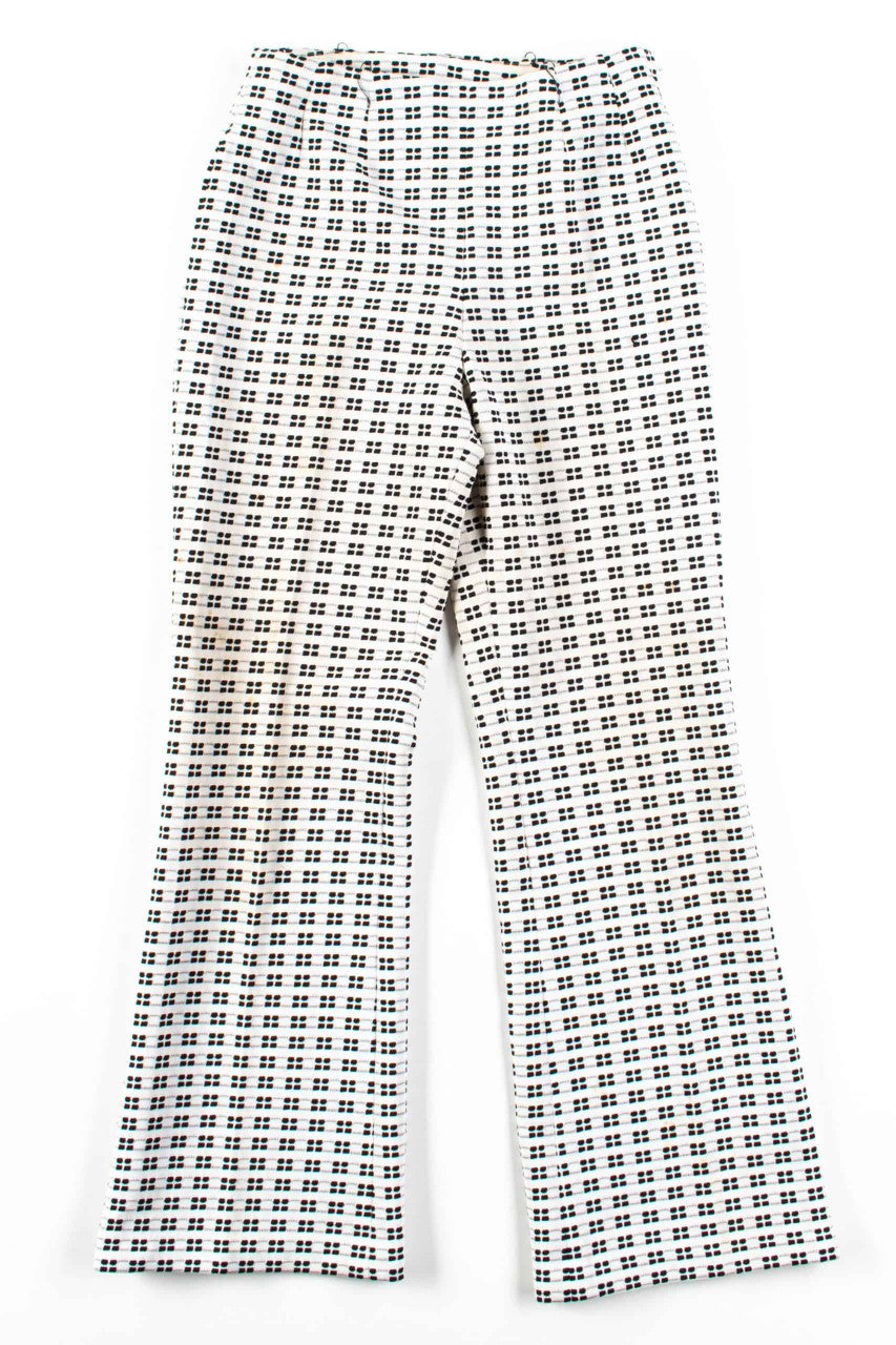 Black & White Patterned Vintage Bell Bottoms