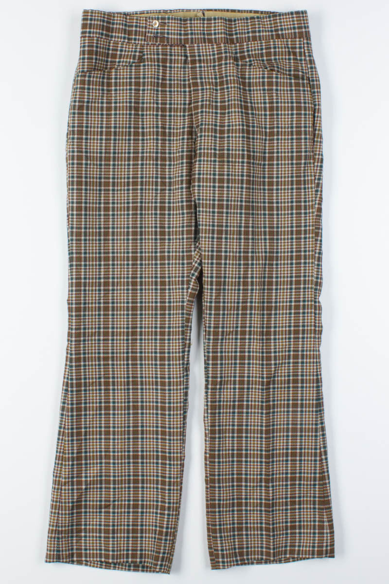 Brown Plaid Pants