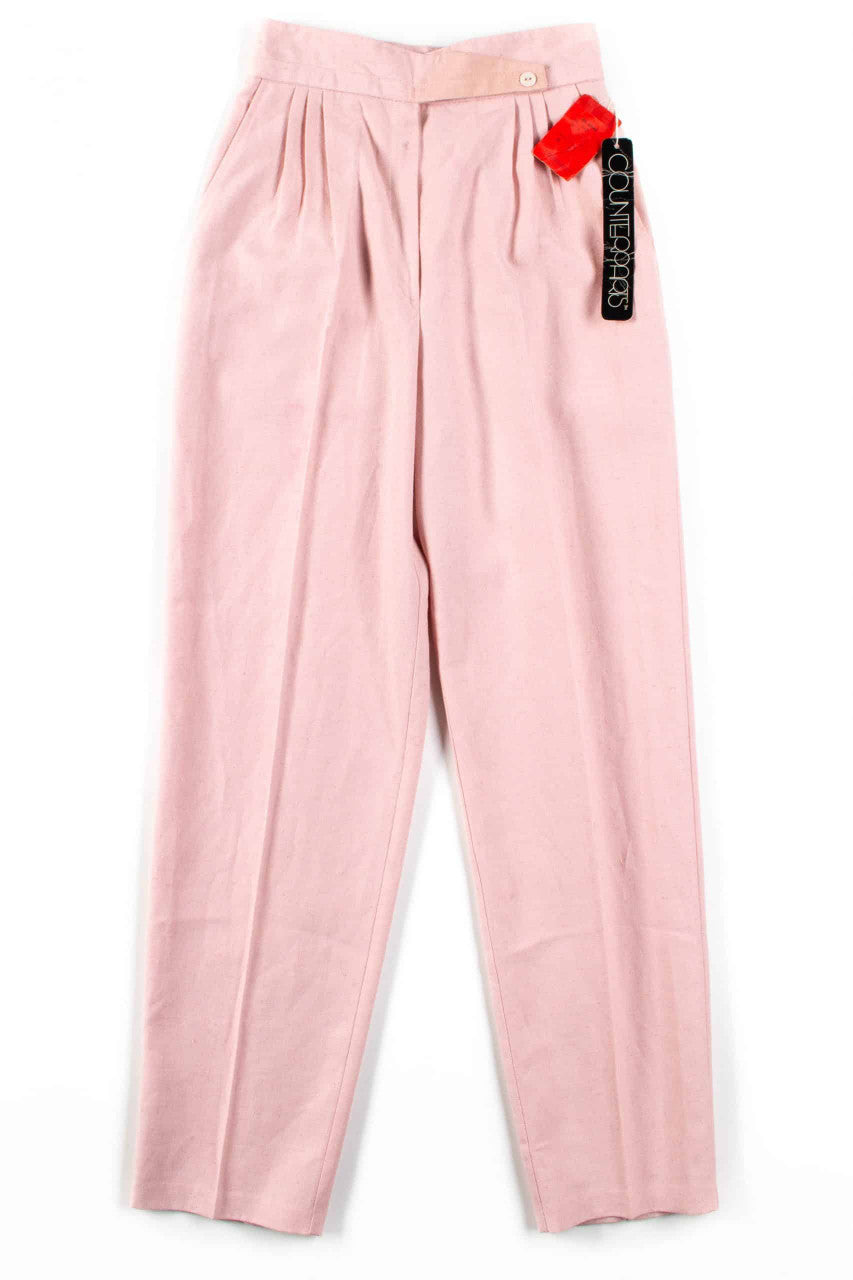 Deadstock Pink Wrap High Waisted Vintage Pants (sz. 8)
