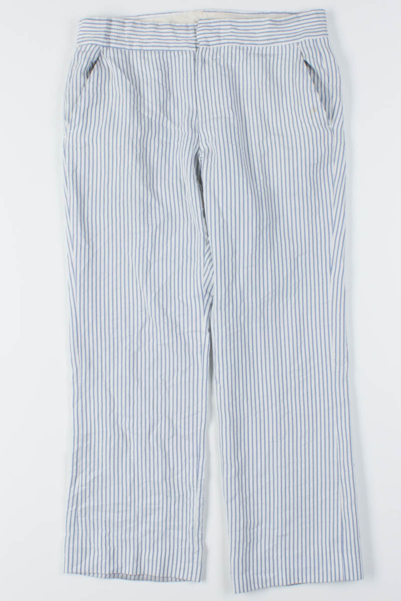 Blue & White Seersucker Vintage Pants