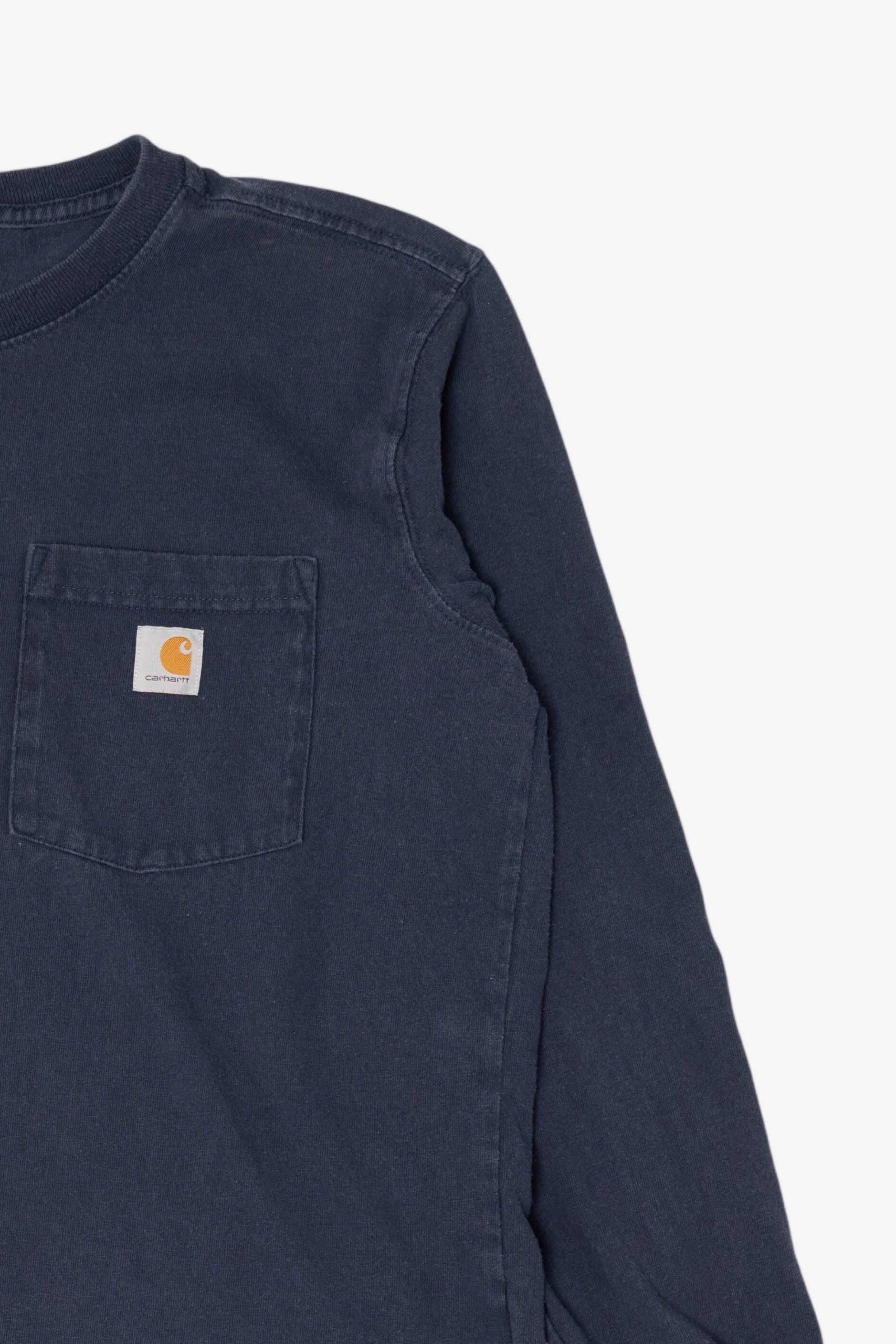 Navy Blue Carhartt Long Sleeve Pocket T-Shirt (2010s)