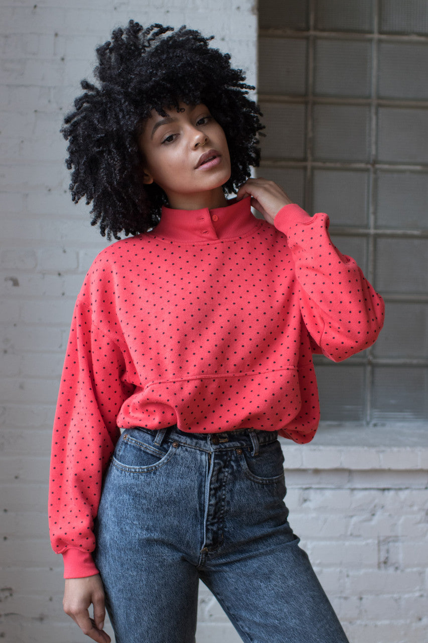 Red Polka Dot Sweatshirt