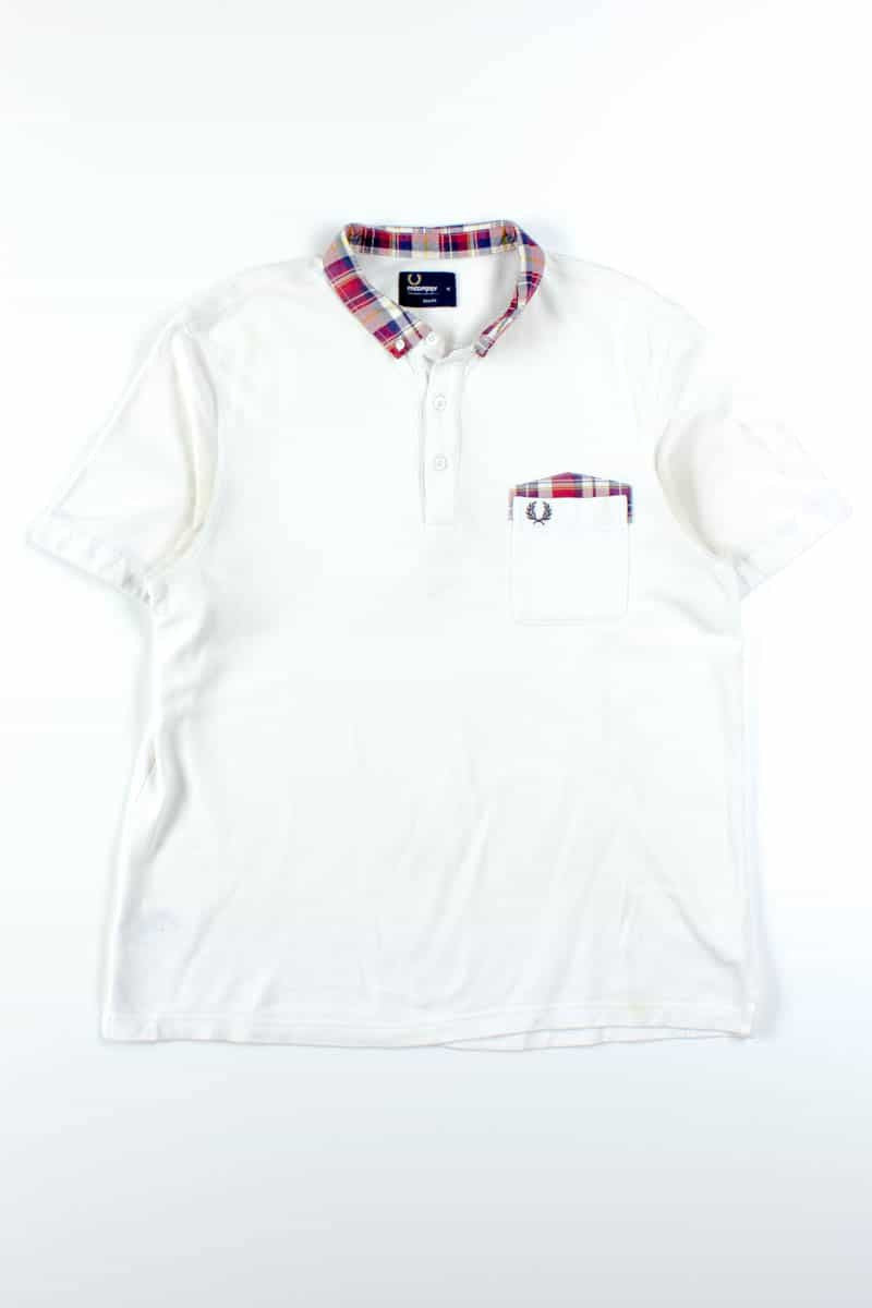 White & Plaid Fred Perry Polo Shirt