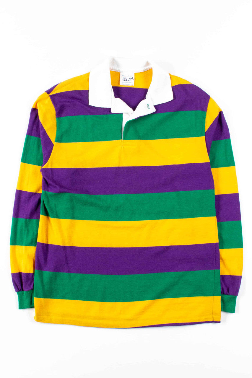 Long Sleeve Mardi Gras Polo Shirt