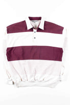 Burgundy Striped Polo Shirt