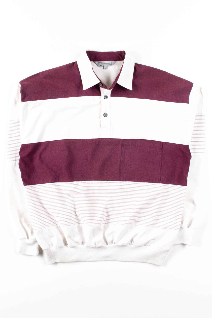 Burgundy Striped Polo Shirt