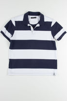 Blue & White Striped Polo Shirt