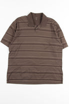 Brown Striped Polo Shirt