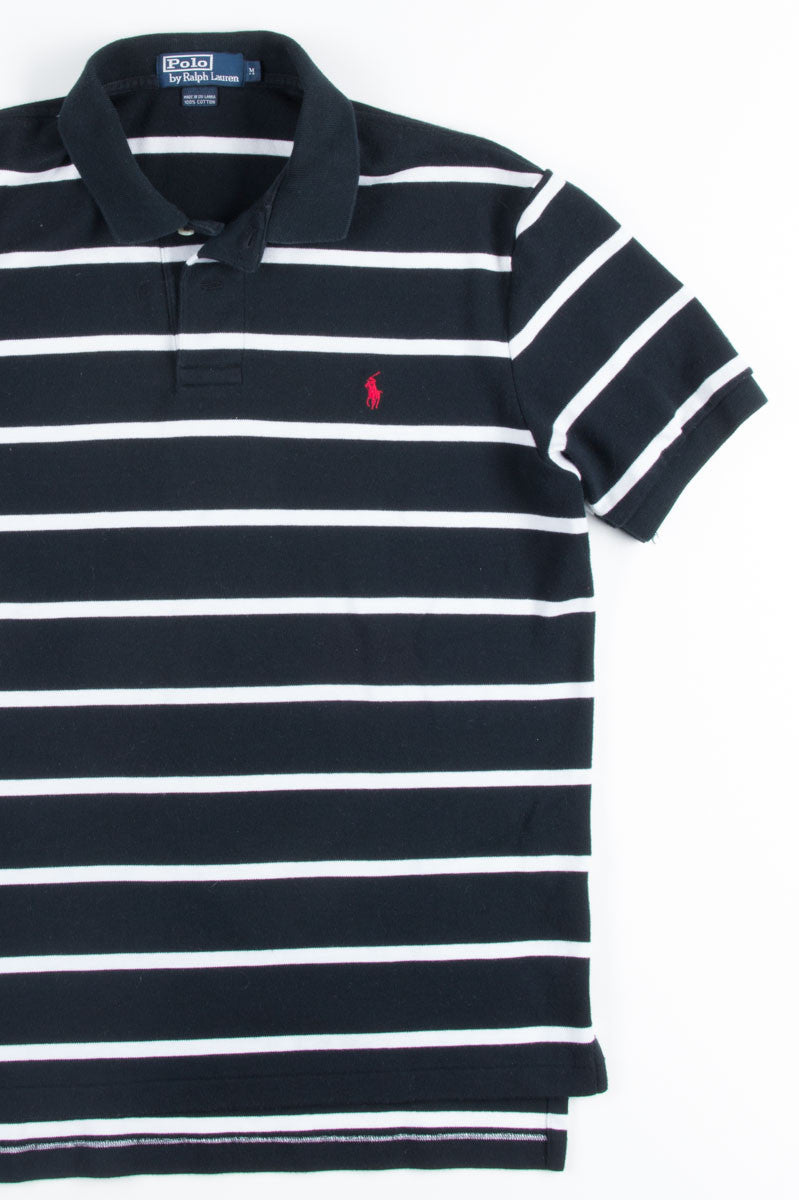Black & White Stripe Polo Shirt
