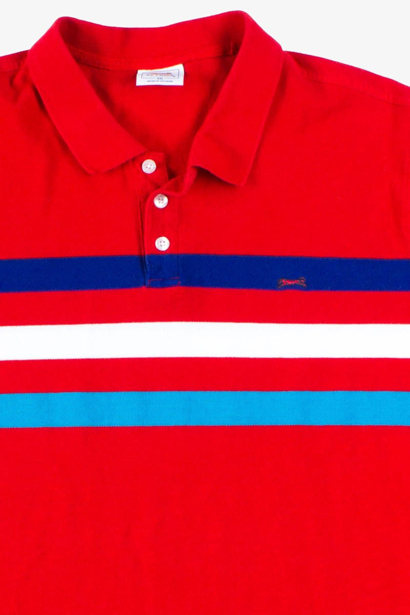 Red Chest Striped Polo Shirt