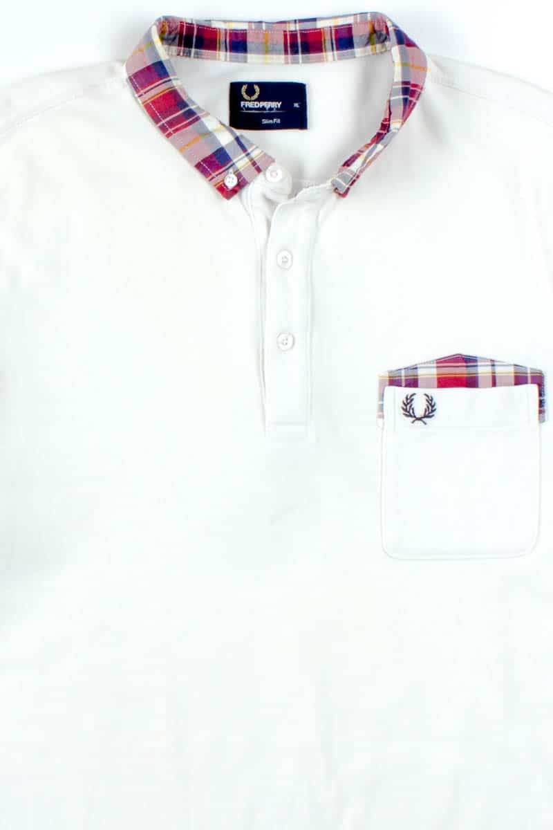 White & Plaid Fred Perry Polo Shirt