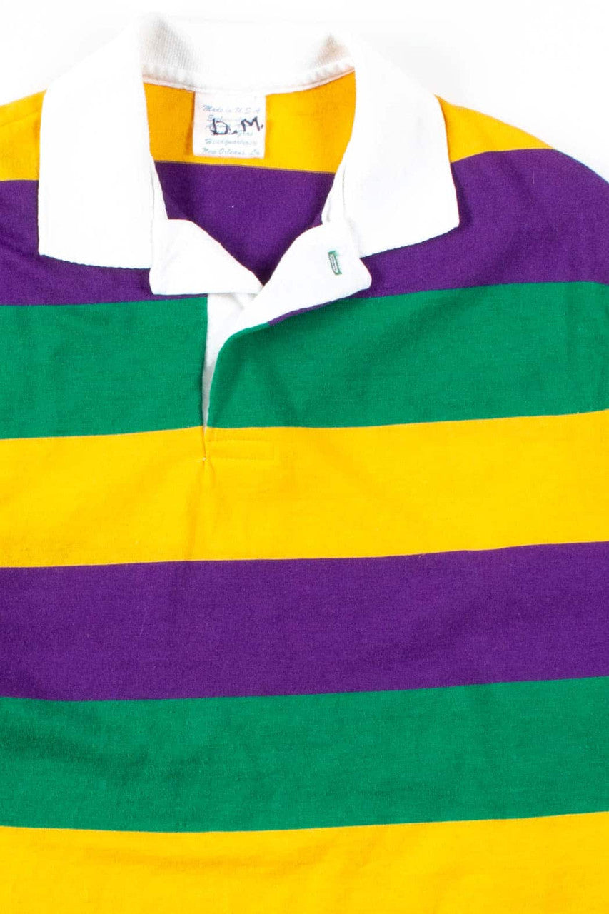 Long Sleeve Mardi Gras Polo Shirt