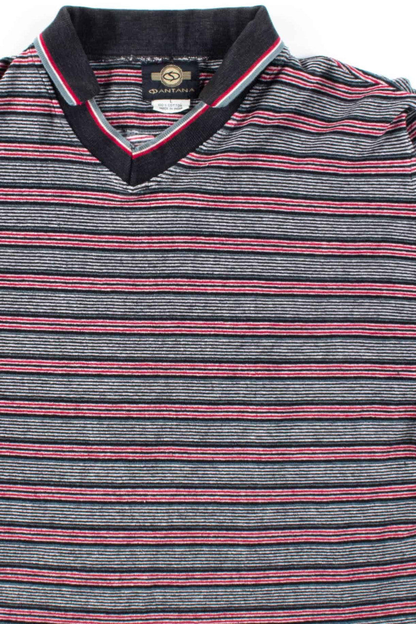 Black & Red Striped Polo Shirt 1