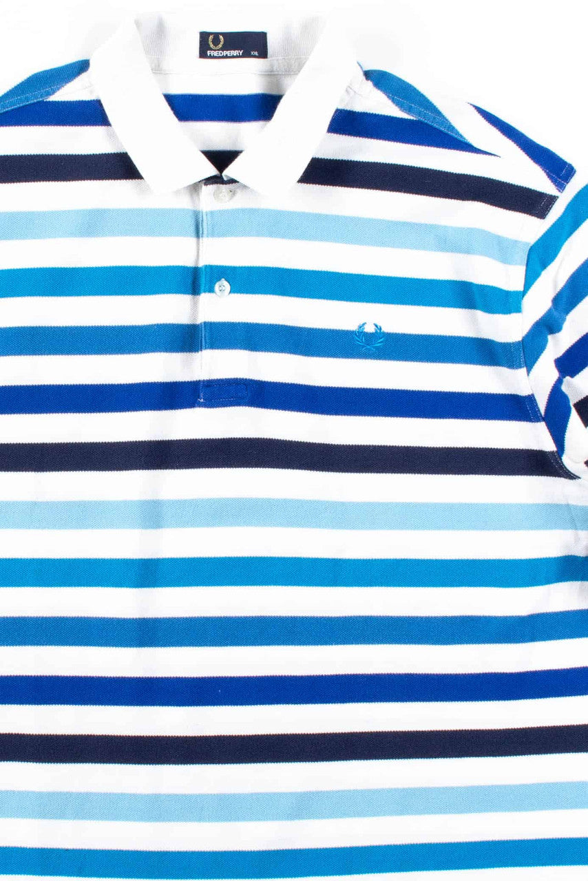 Blue Striped Fred Perry Polo Shirt
