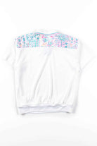 White Pastel Floral Polo Shirt