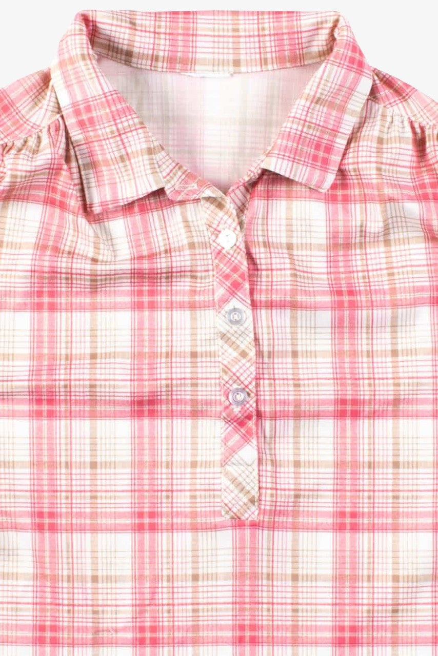 Pink Plaid Polo Shirt