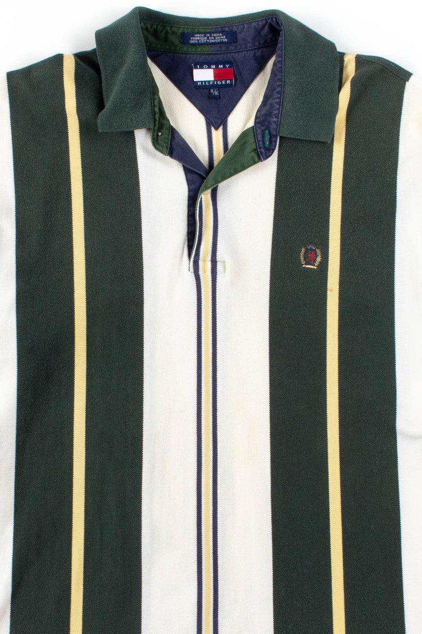 Green Striped Tommy Hilfiger Polo Shirt