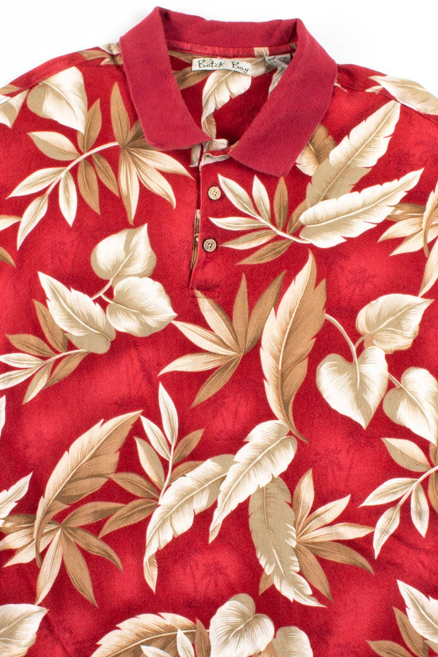 Red Hawaiian Polo Shirt