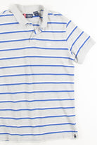 Blue Striped Chaps Polo Shirt