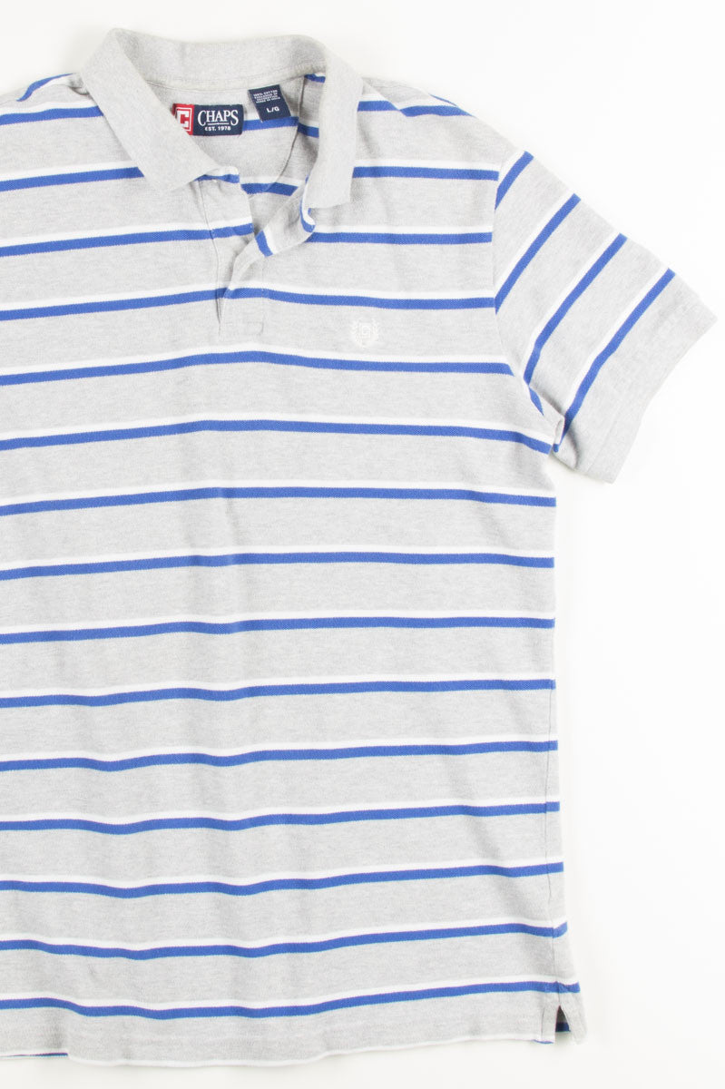 Blue Striped Chaps Polo Shirt