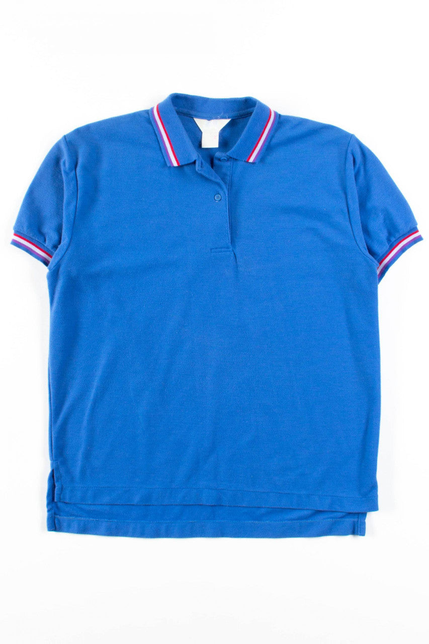 Light Blue Polo Shirt With Piping