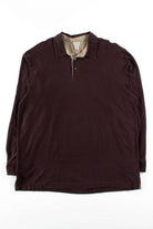 Brown Herringbone L.L. Bean Polo Shirt