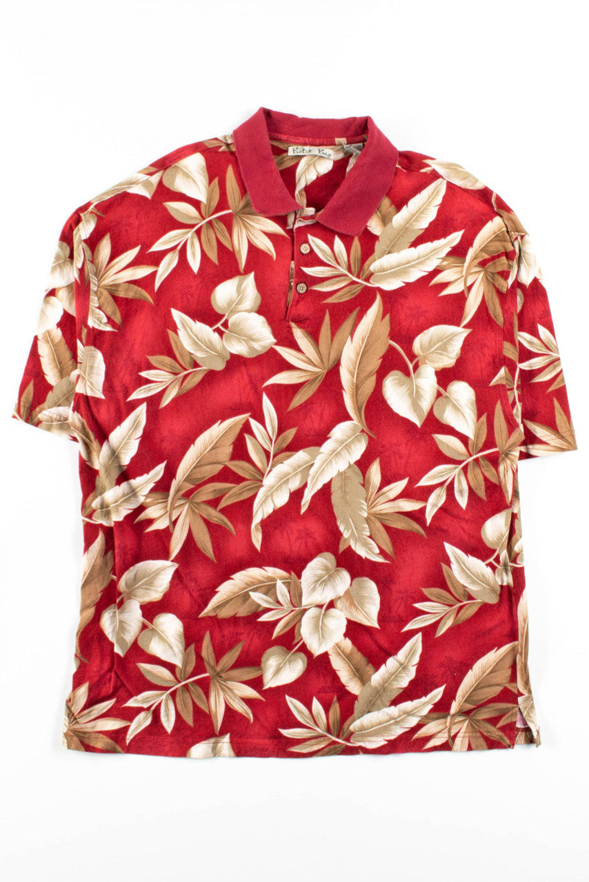Red Hawaiian Polo Shirt