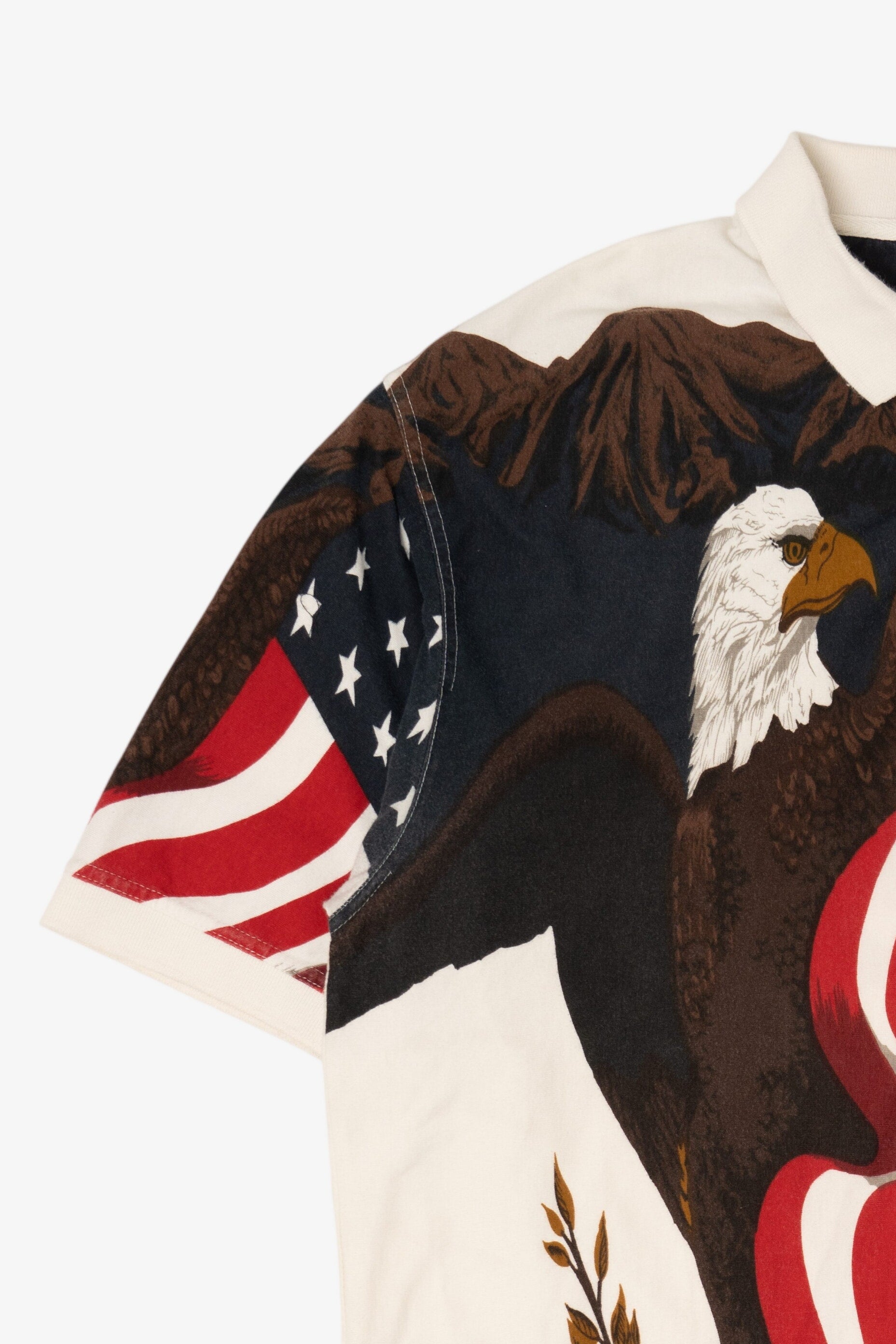 Vintage American Eagle All Over Print Polo Shirt (1990s)