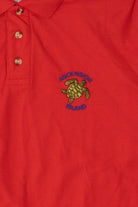 Vintage Red Screen Stars "Ascension Island" Polo Shirt (1990s)