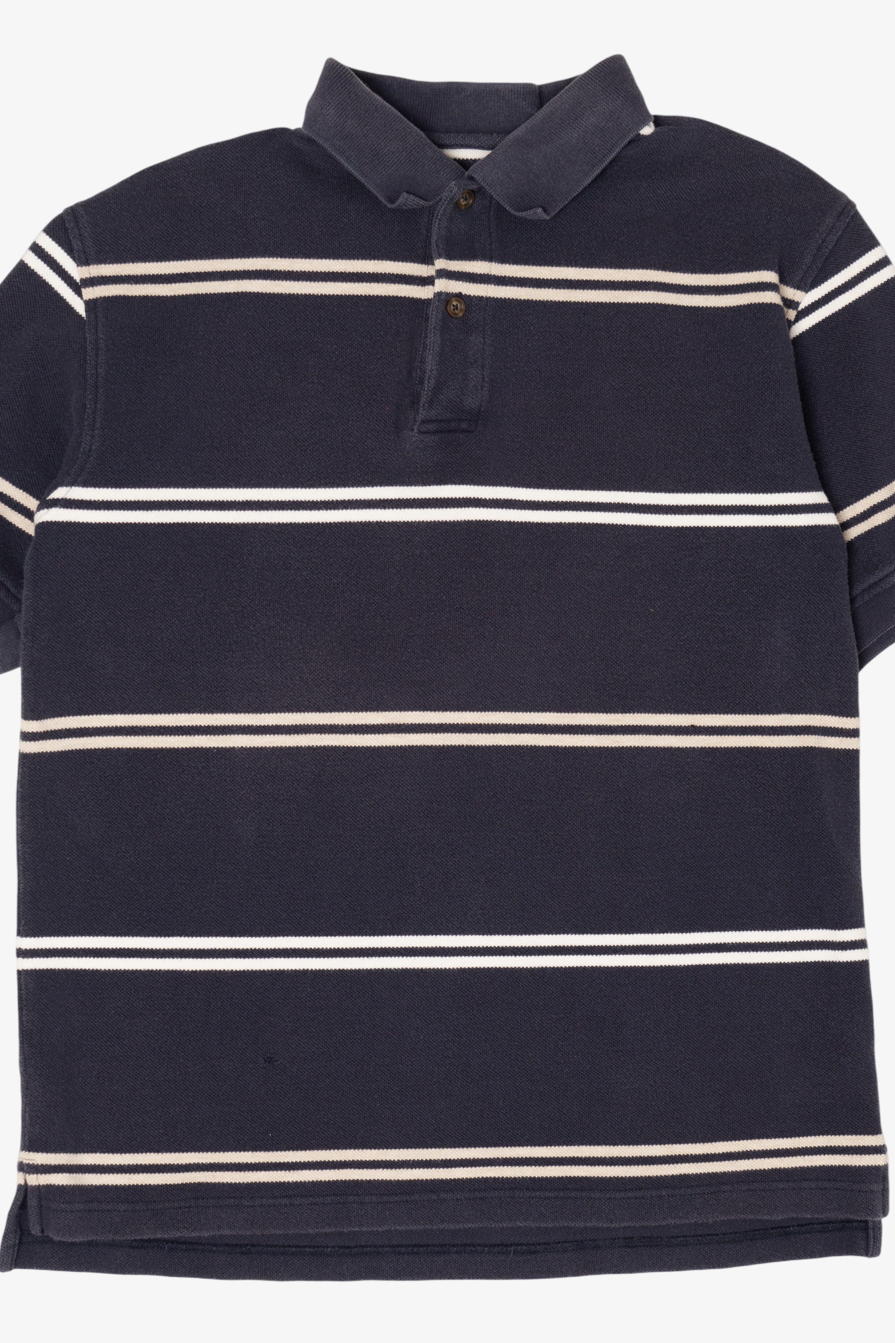 Vintage Navy Blue Striped Izod Polo Shirt (1990s)