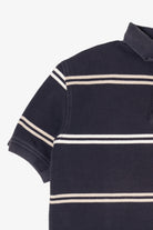 Vintage Navy Blue Striped Izod Polo Shirt (1990s)