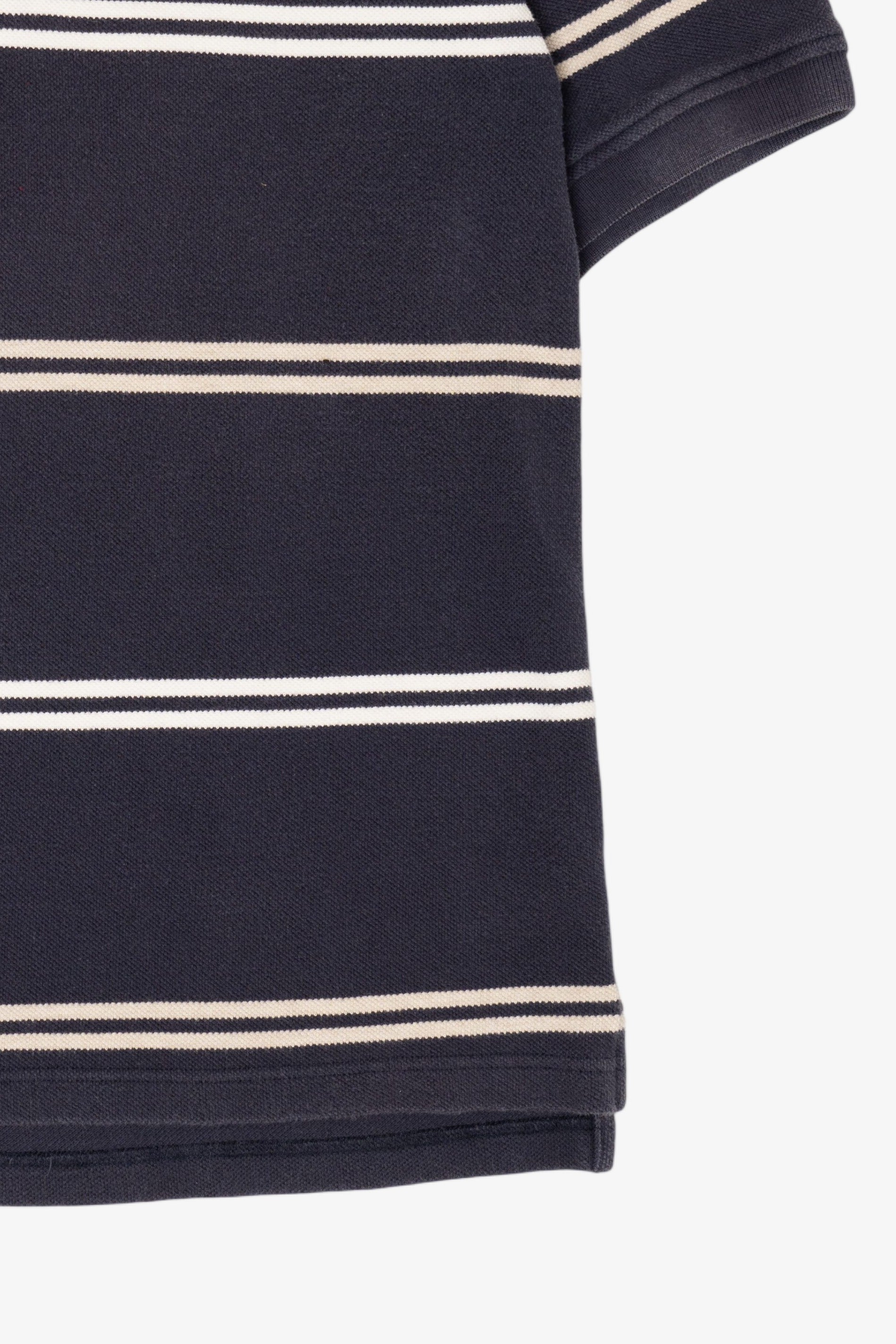 Vintage Navy Blue Striped Izod Polo Shirt (1990s)