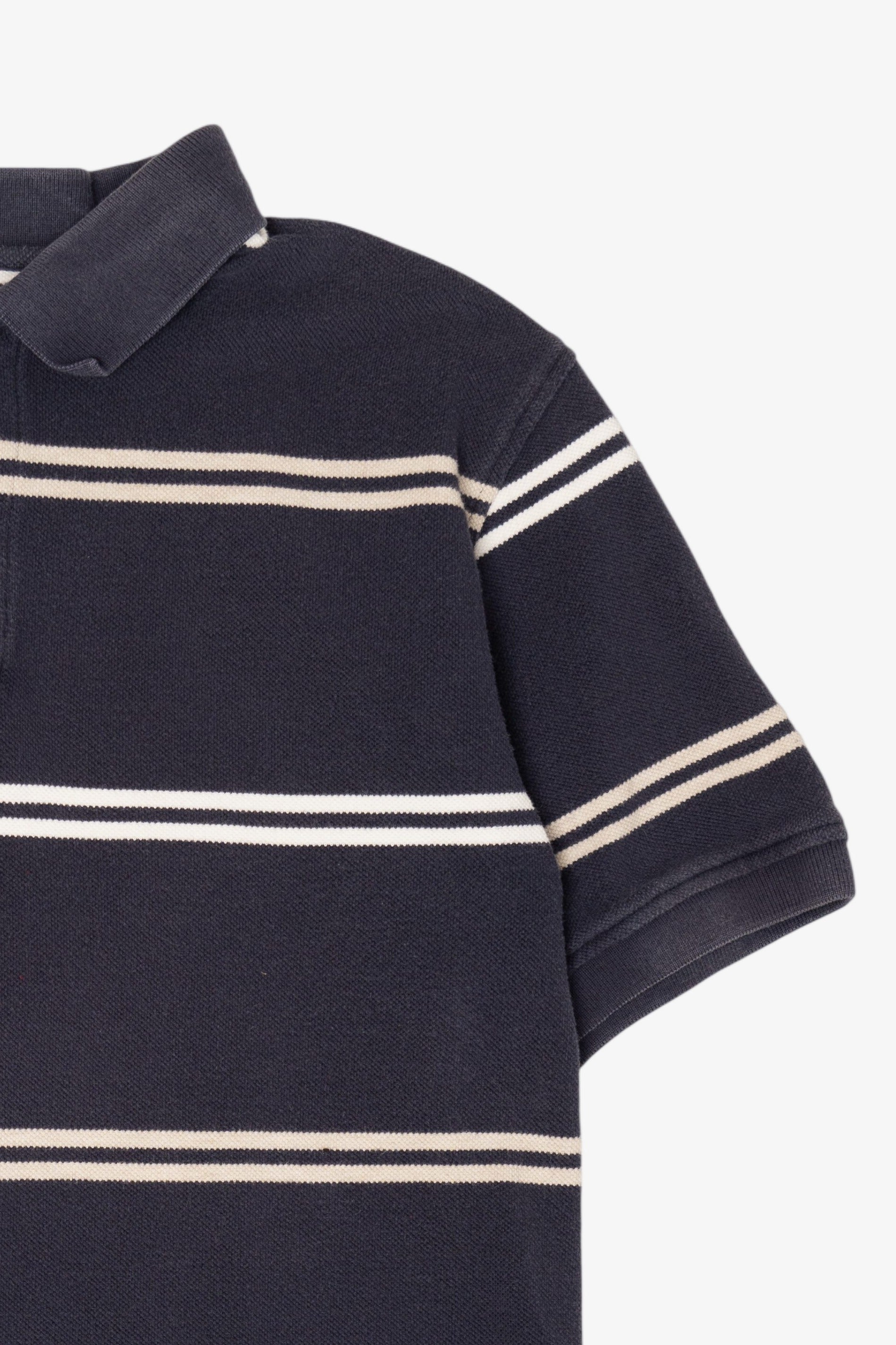 Vintage Navy Blue Striped Izod Polo Shirt (1990s)