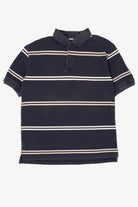 Vintage Navy Blue Striped Izod Polo Shirt (1990s)