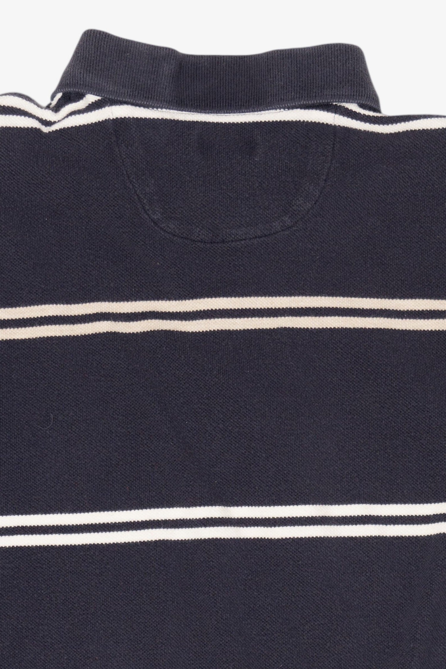 Vintage Navy Blue Striped Izod Polo Shirt (1990s)