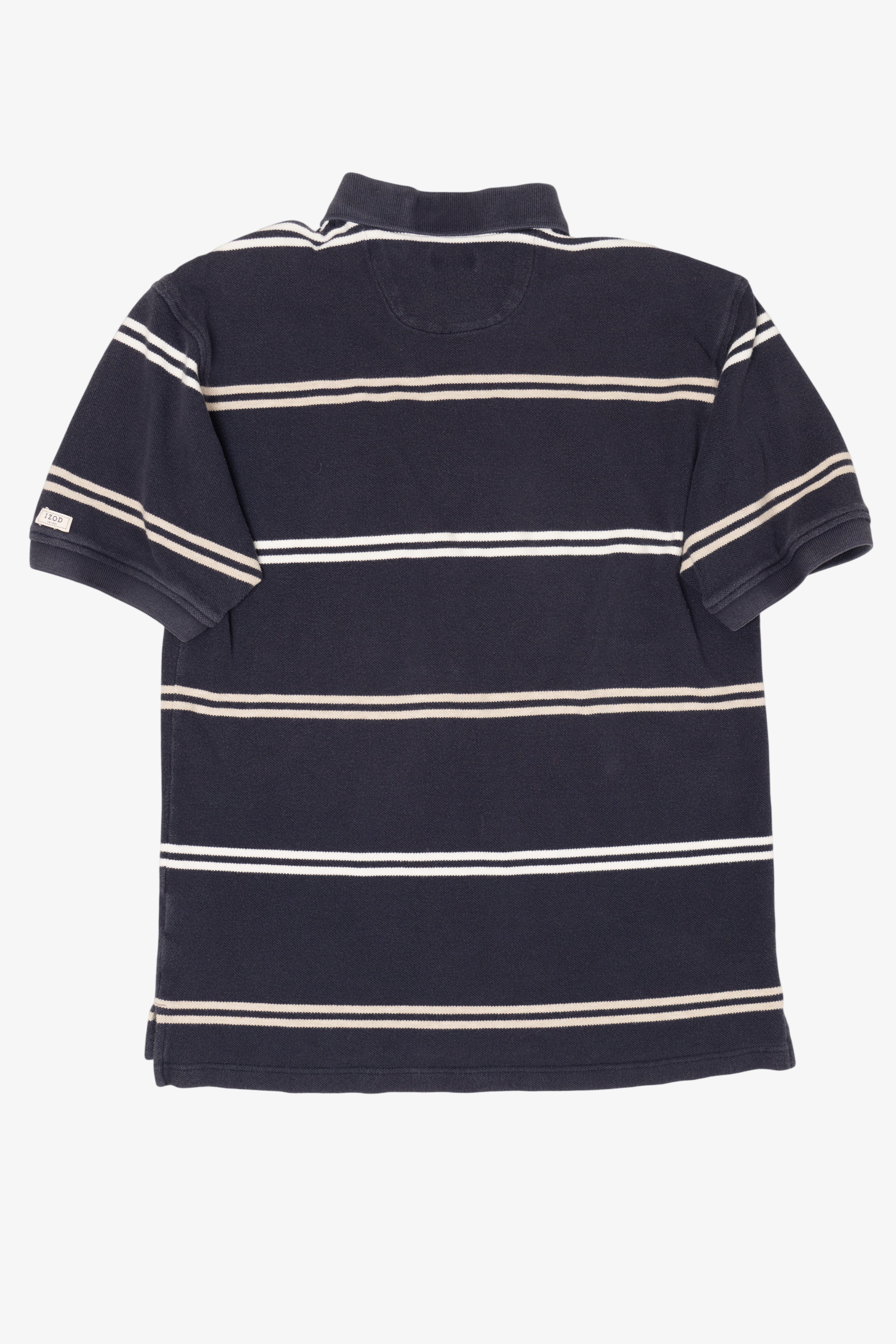 Vintage Navy Blue Striped Izod Polo Shirt (1990s)