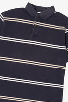 Vintage Navy Blue Striped Izod Polo Shirt (1990s)