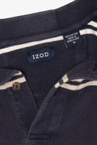 Vintage Navy Blue Striped Izod Polo Shirt (1990s)