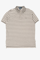 Vintage Gray Striped Polo By Ralph Lauren Top (1990s)